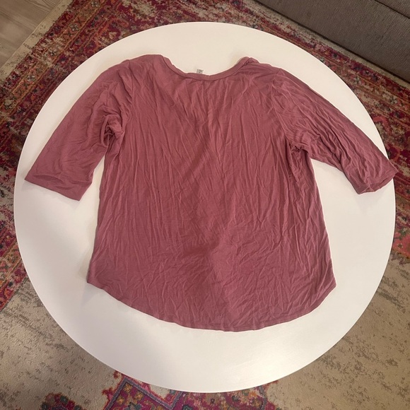 Green Envelope Mauve Button Tie Blouse - Picture 7 of 9